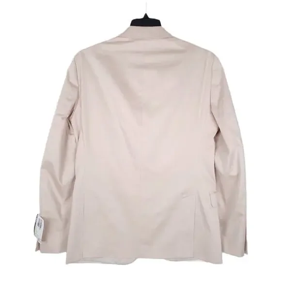 Bar III Mens Slim Fit Suit Jacket Blazer 36R Tan Solid Stretch Cotton Blend NWT - Picture 3 of 7